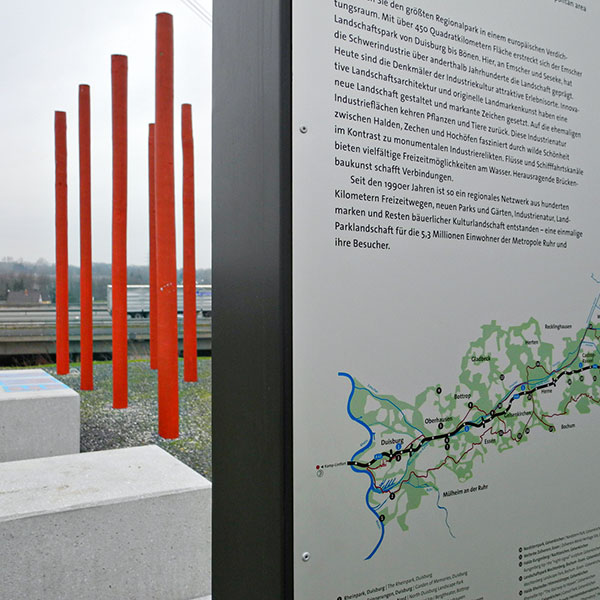 Infosystem zum Emscher-Landschaftspark / Parkautobahn A42