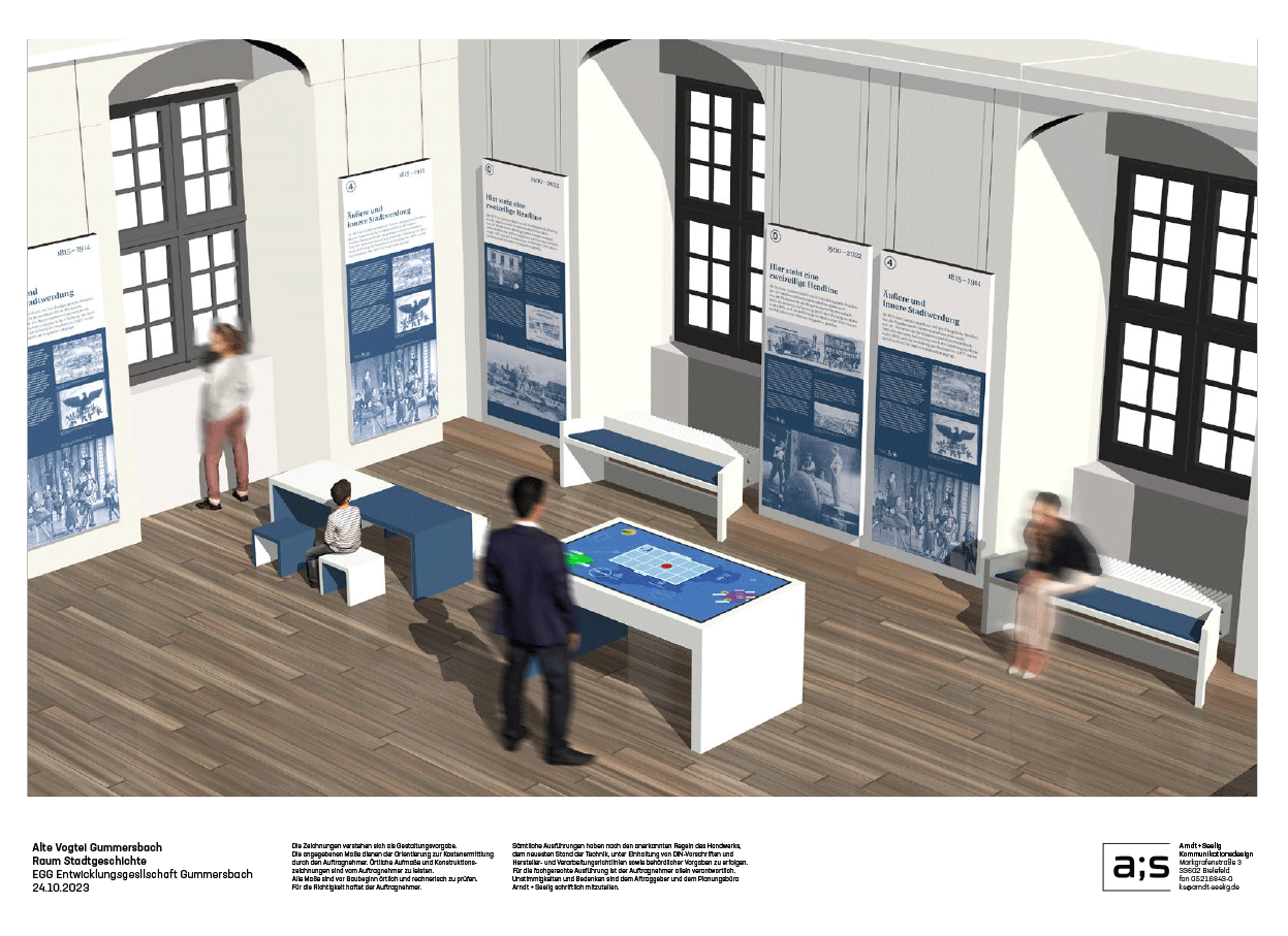 Entwurfsrendering Ausstellung