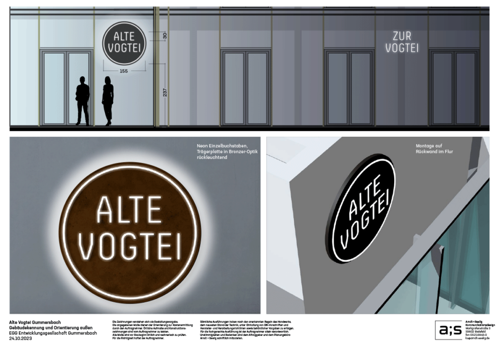 Entwurf Lichtwerbung Fassadengestaltung