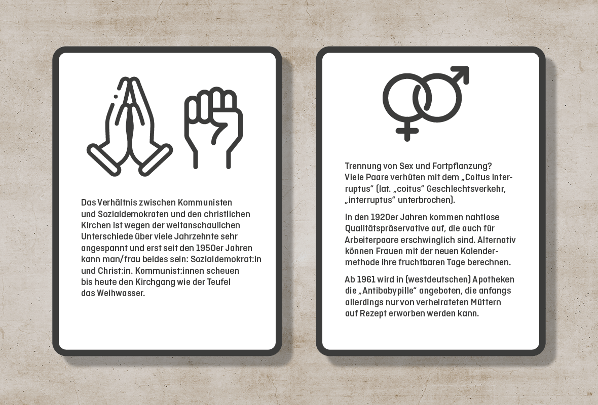 Infotafel aus dem Schlafzimmer des Haus des Bergmanns